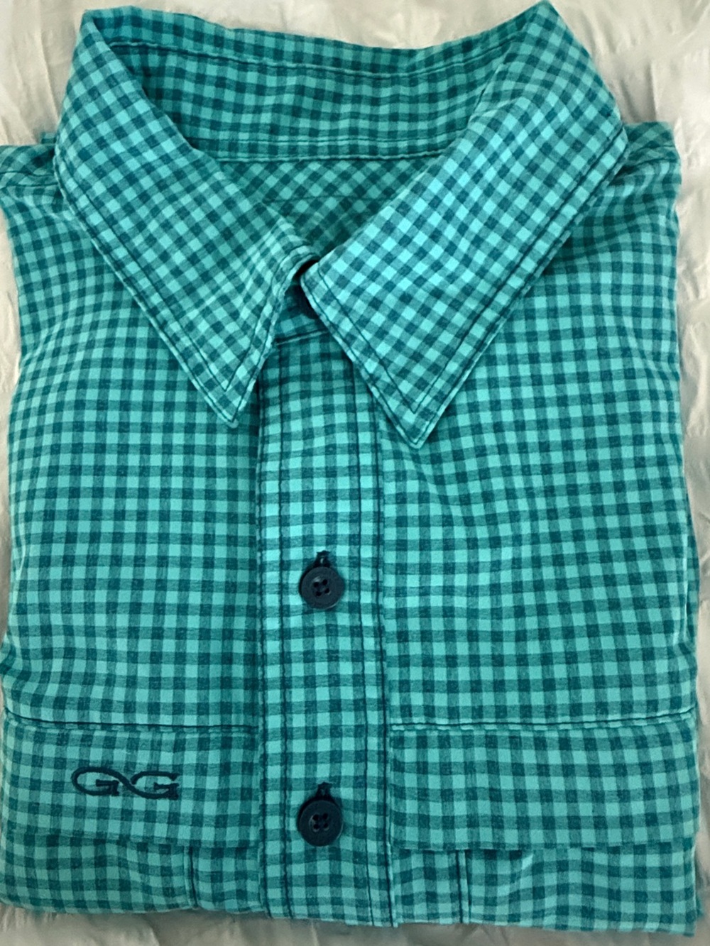 Men's Game Guard Teal Check Button-Up Shirt